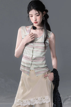 Sunset Dune Lyocell Detachable Flap Wide-Leg Pants