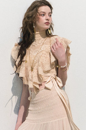 Sunset Lace Ruffle Blouse