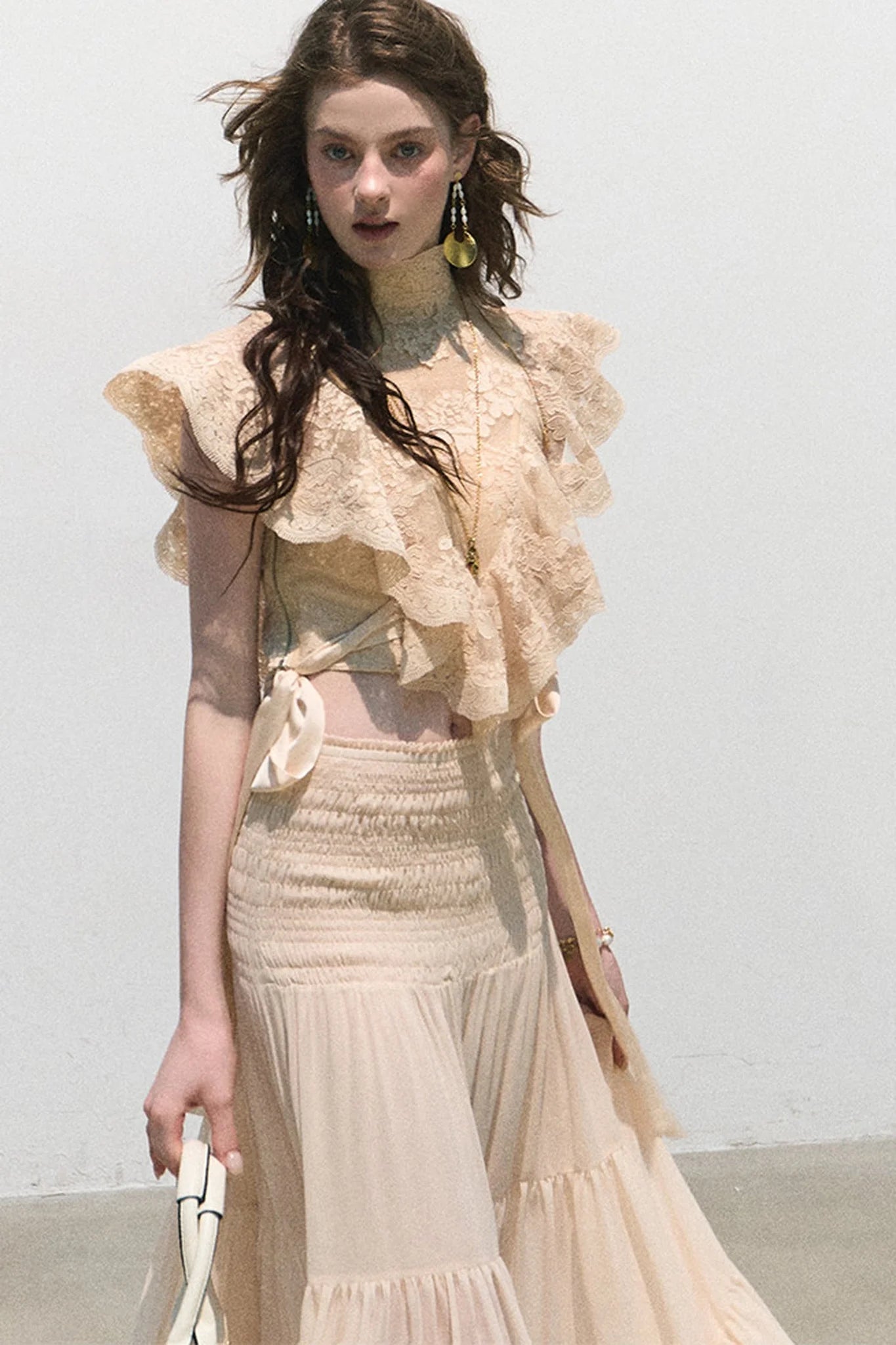 Sunset Lace Ruffle Blouse