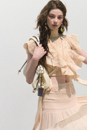 Sunset Lace Ruffle Blouse