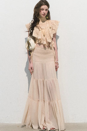 Sunset Lace Ruffle Blouse