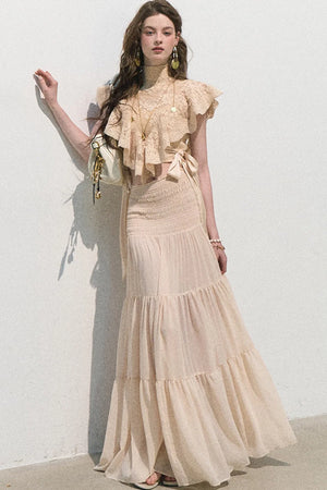 Sunset Lace Ruffle Blouse