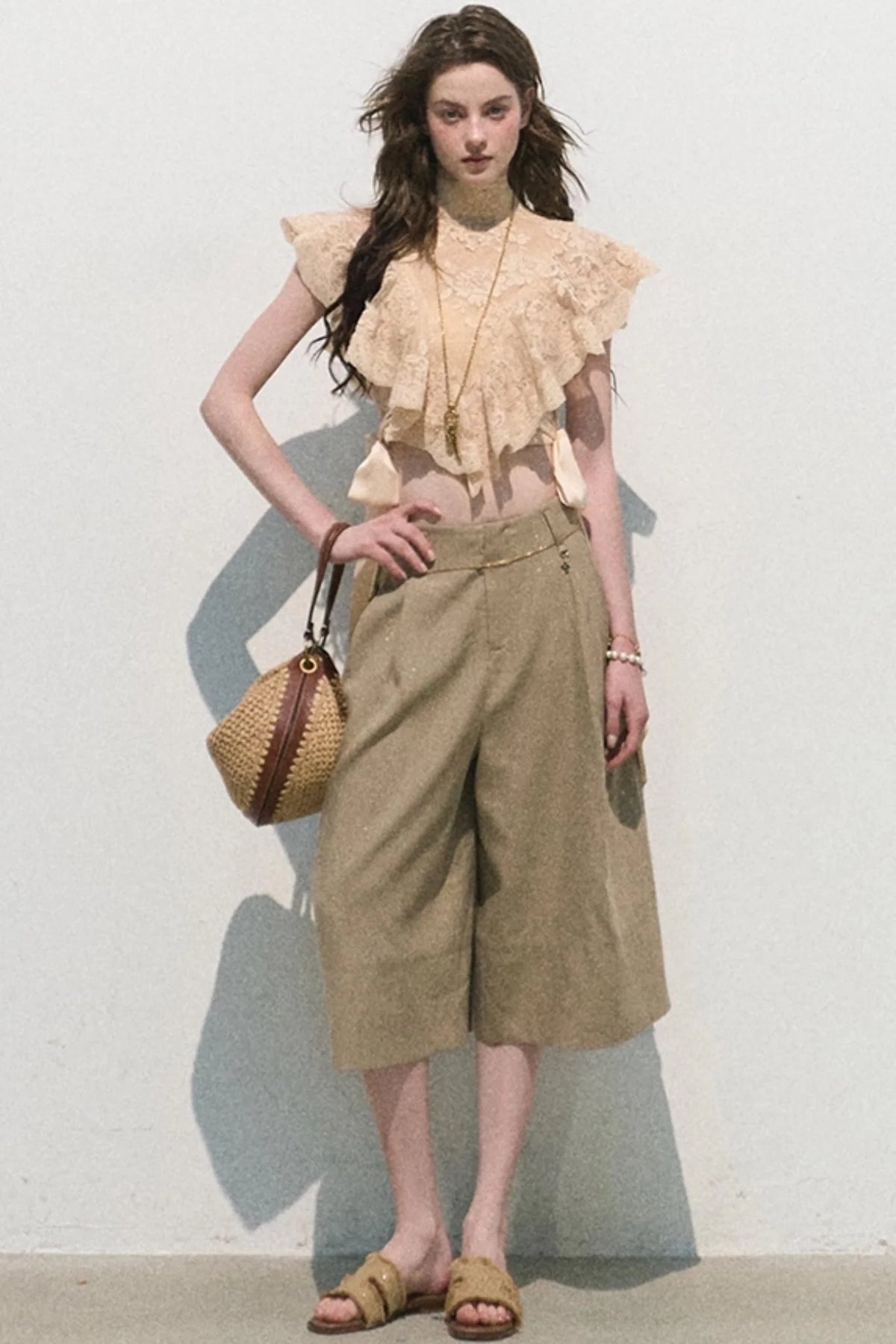 Sunset Lace Ruffle Blouse
