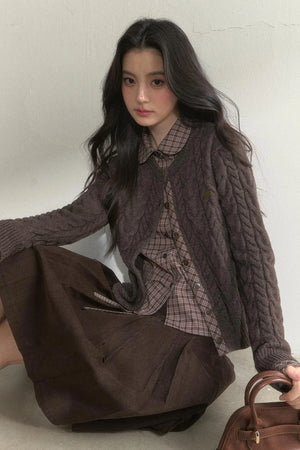 Sunset Pine Forest Wool Sweater