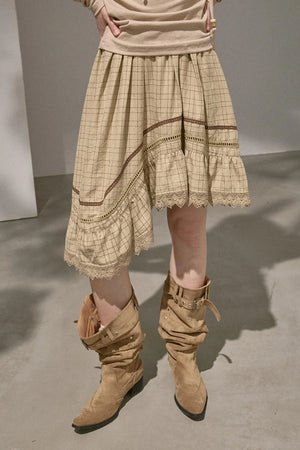 Super Good-Looking Plaid Midi Skirt