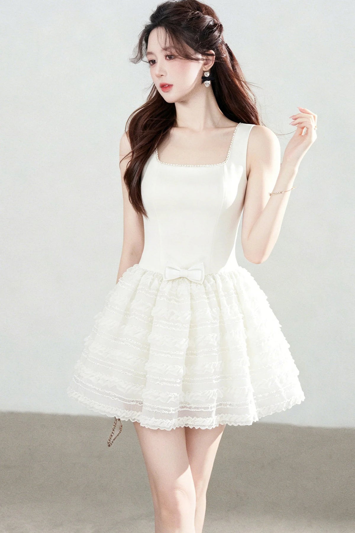 Suspender Lace Puffy Dress