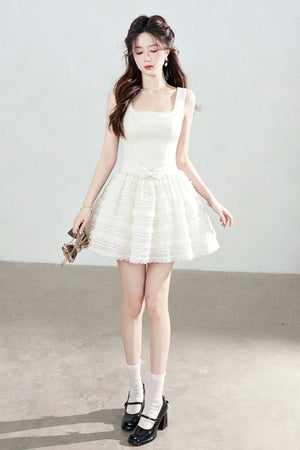 Suspender Lace Puffy Dress