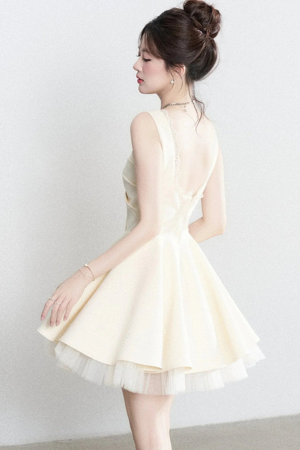 Suspender Puffy Mesh Dress