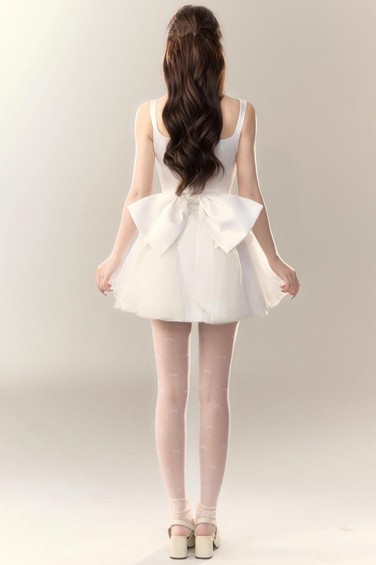 Swan Dance Mesh Panelled Slip Dress
