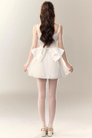 Swan Dance Mesh Panelled Slip Dress