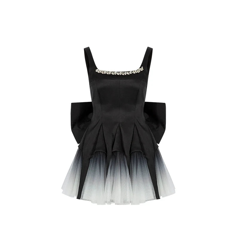 Swan Dance Mesh Panelled Slip Dress