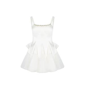 Swan Dance Mesh Panelled Slip Dress