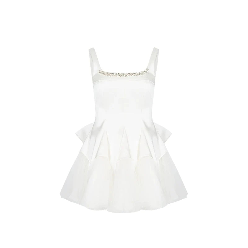 Swan Dance Mesh Panelled Slip Dress