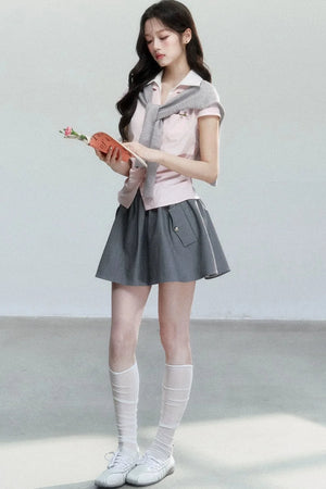 Sweet and Cool High-Waisted A-Line Skirt