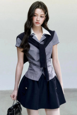 Sweet and Cool High-Waisted A-Line Skirt