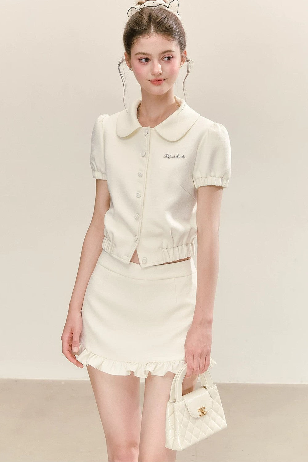 Sweet Blue Doll Collar Top Set-Up