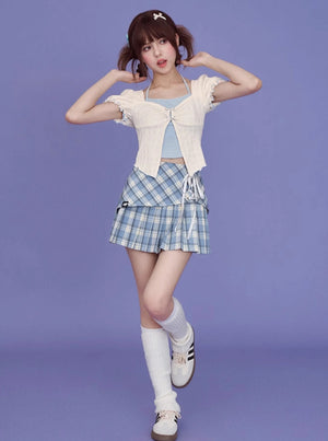Sweet Blue Plaid Skirt