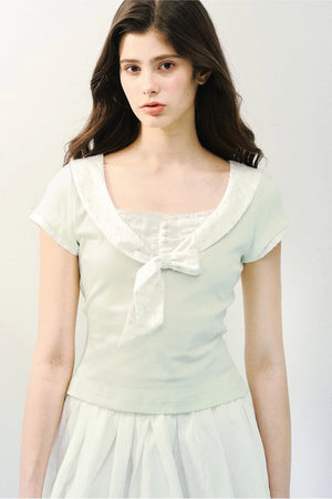 Sweet Bow Tie Floral Blouse