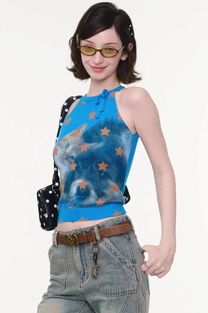 Sweet Cat Knitted Vest