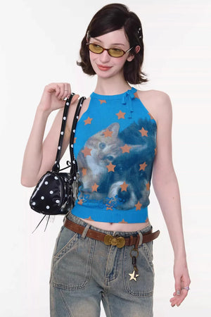Sweet Cat Knitted Vest