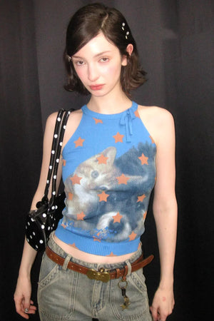 Sweet Cat Knitted Vest