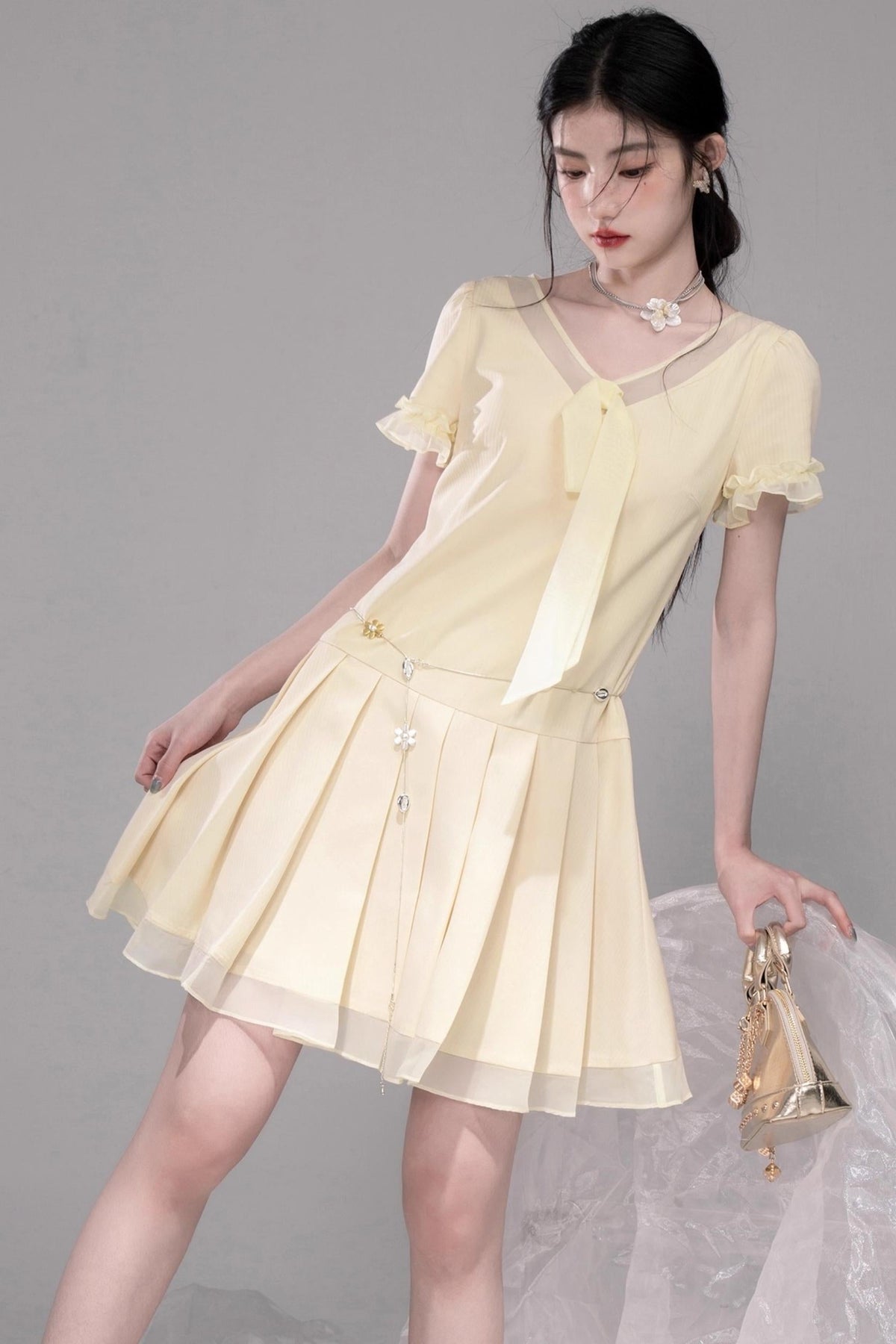 Sweet Character Tulle Patchwork Dress