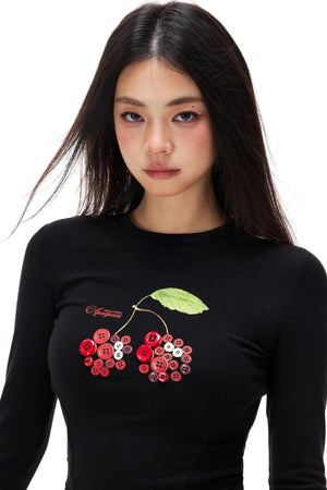 Sweet Cherry Knit Top
