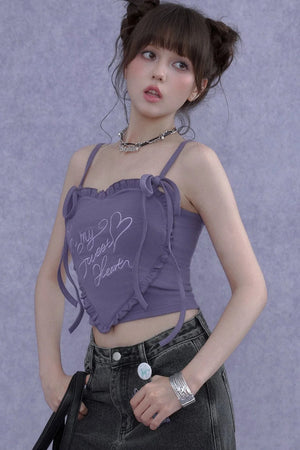 Sweet Cool 3D Heart Camisole Set-Up