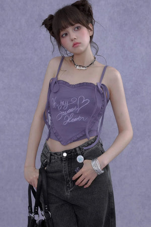 Sweet Cool 3D Heart Camisole Set-Up