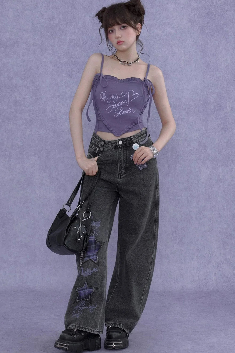 Sweet Cool 3D Heart Camisole Set-Up