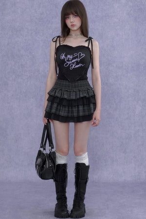 Sweet Cool 3D Heart Camisole Set-Up