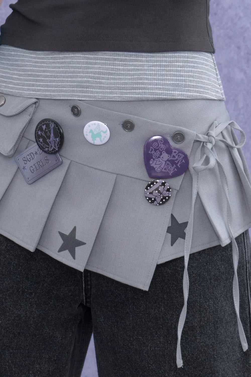 Sweet Cool Black Purple Badge Set