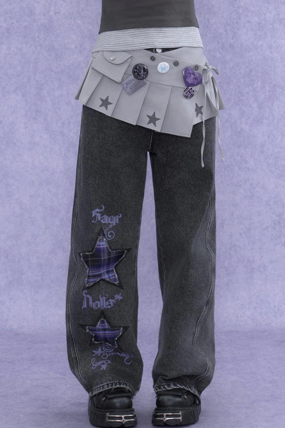 Sweet Cool Black Purple Badge Set