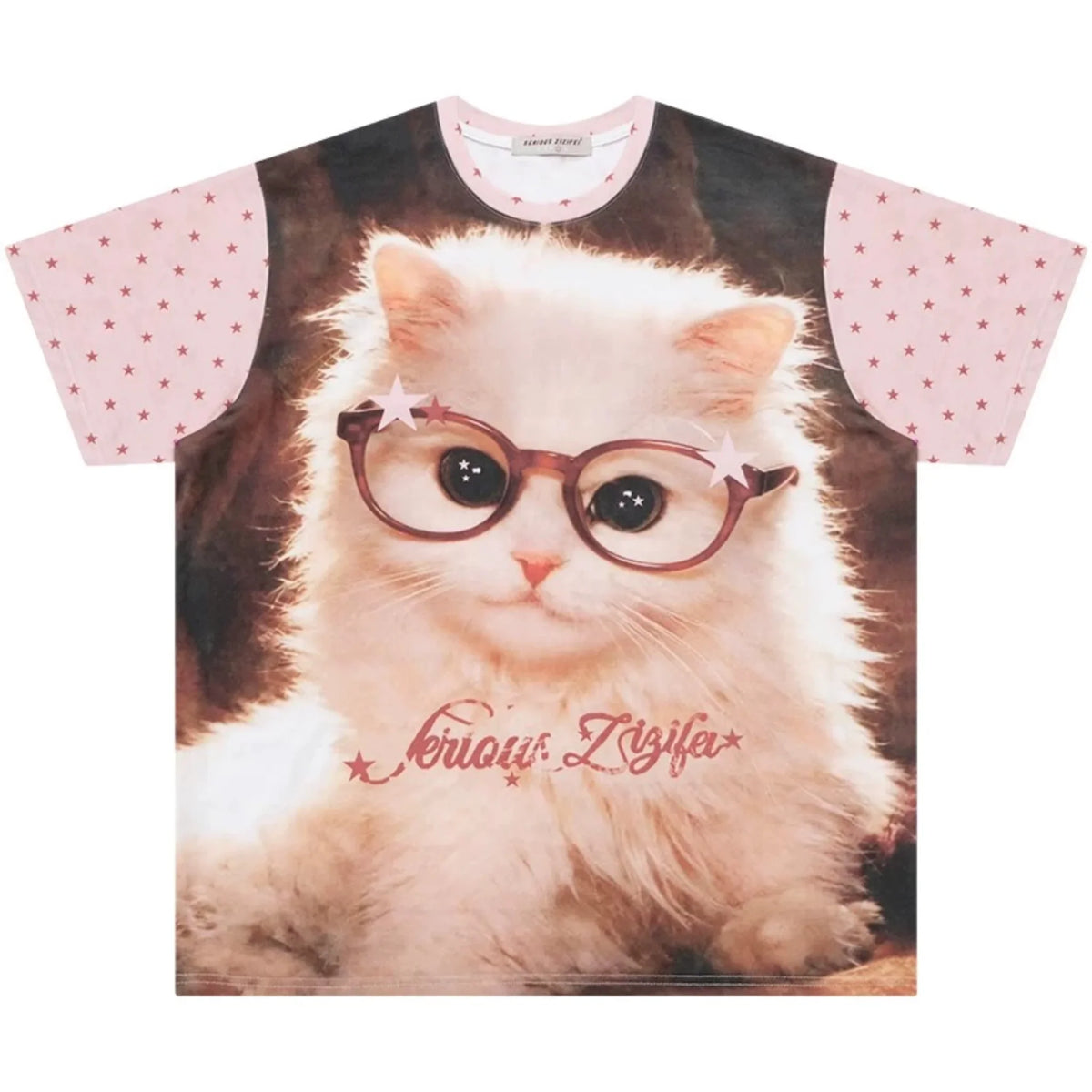 Sweet Cool Cat Print T-Shirt