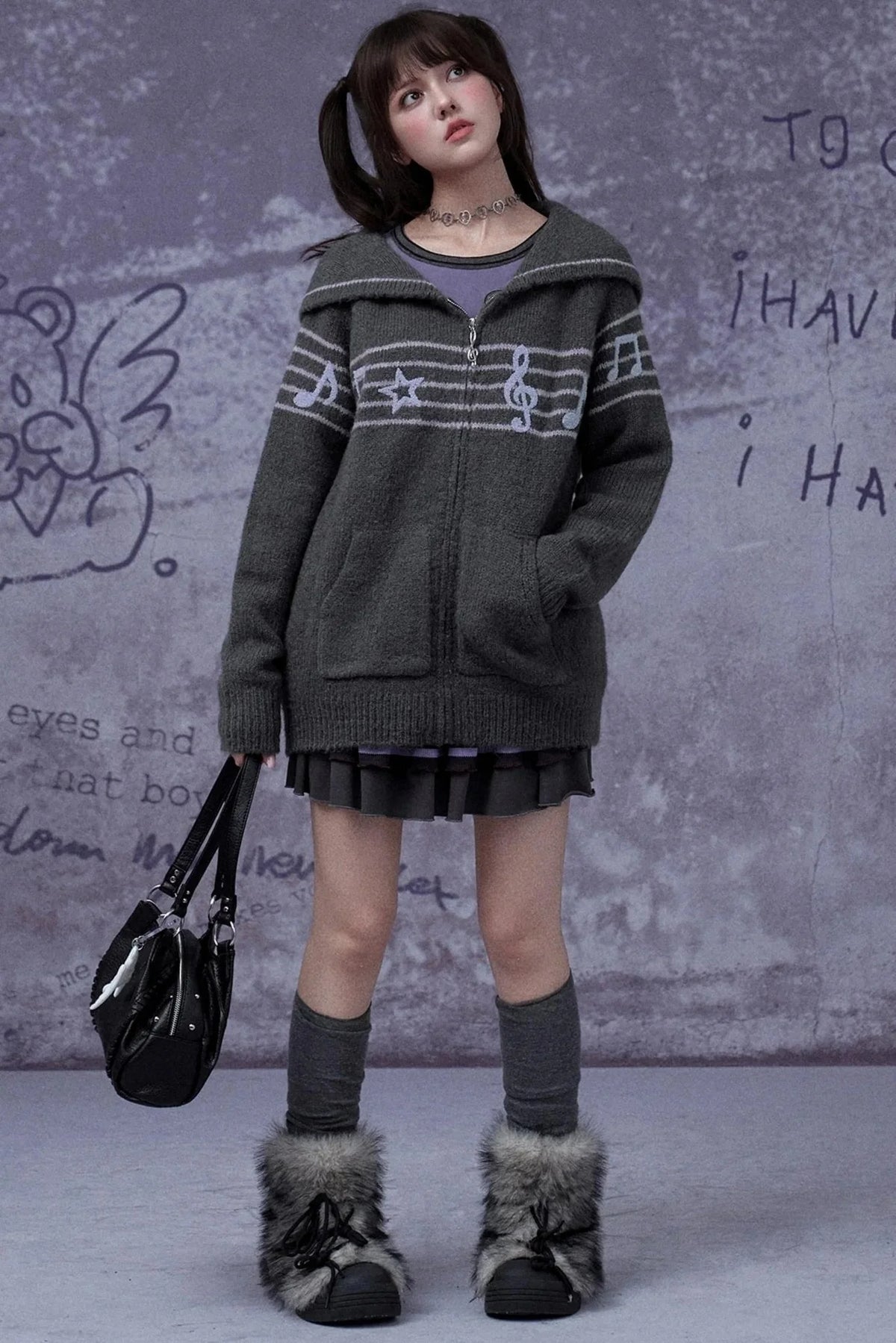 Sweet Cool Lapel Knit Sweater