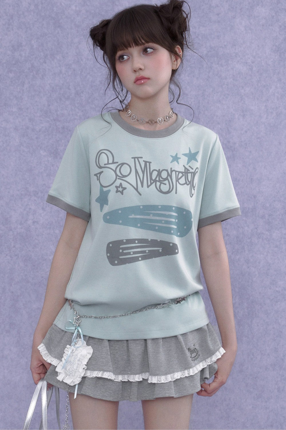 Sweet Cool Print T-Shirt Set-Up