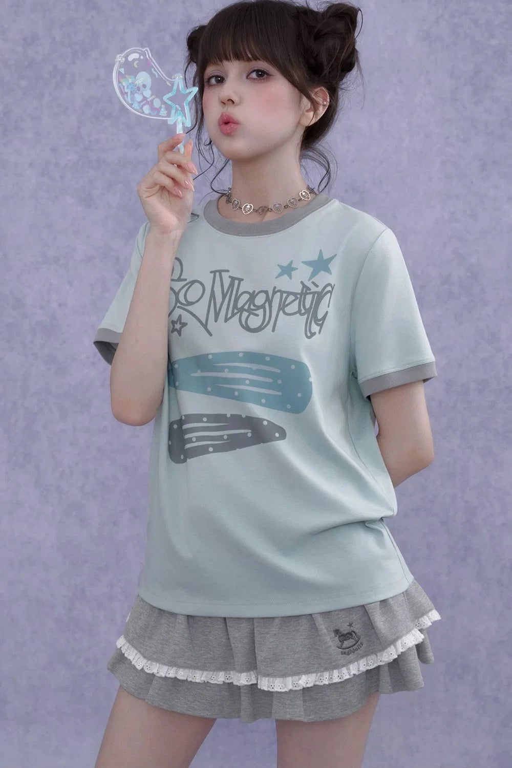 Sweet Cool Print T-Shirt Set-Up