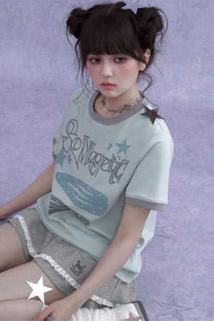 Sweet Cool Print T-Shirt Set-Up