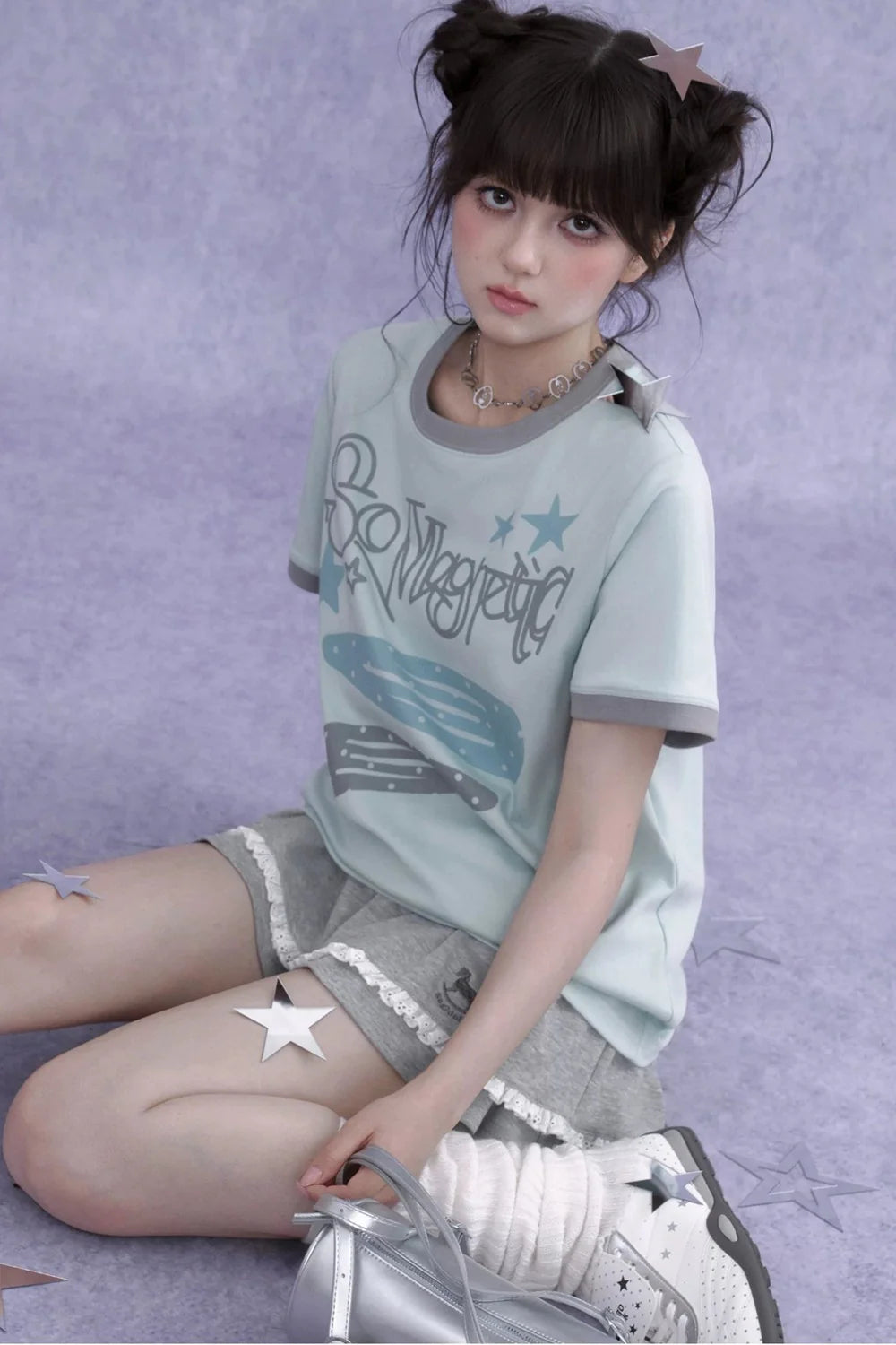 Sweet Cool Print T-Shirt Set-Up