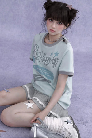 Sweet Cool Print T-Shirt Set-Up