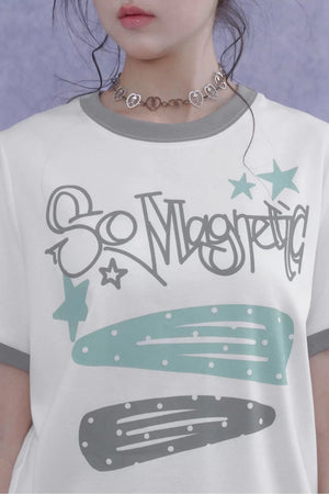 Sweet Cool Print T-Shirt Set-Up