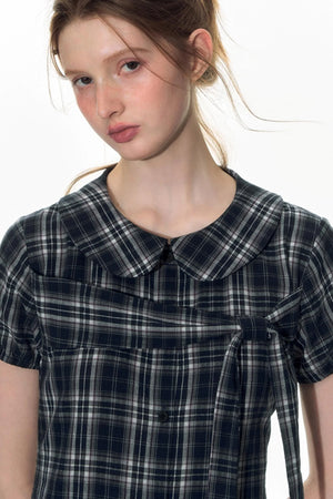 Sweet Cotton Plaid Skirt Set-Up