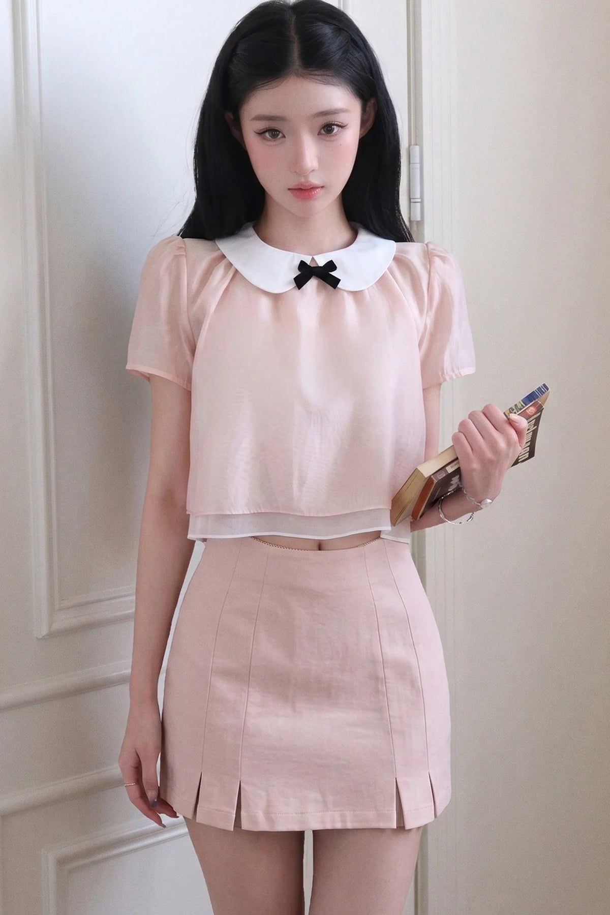 Sweet Girl Doll Collar Top Set-Up