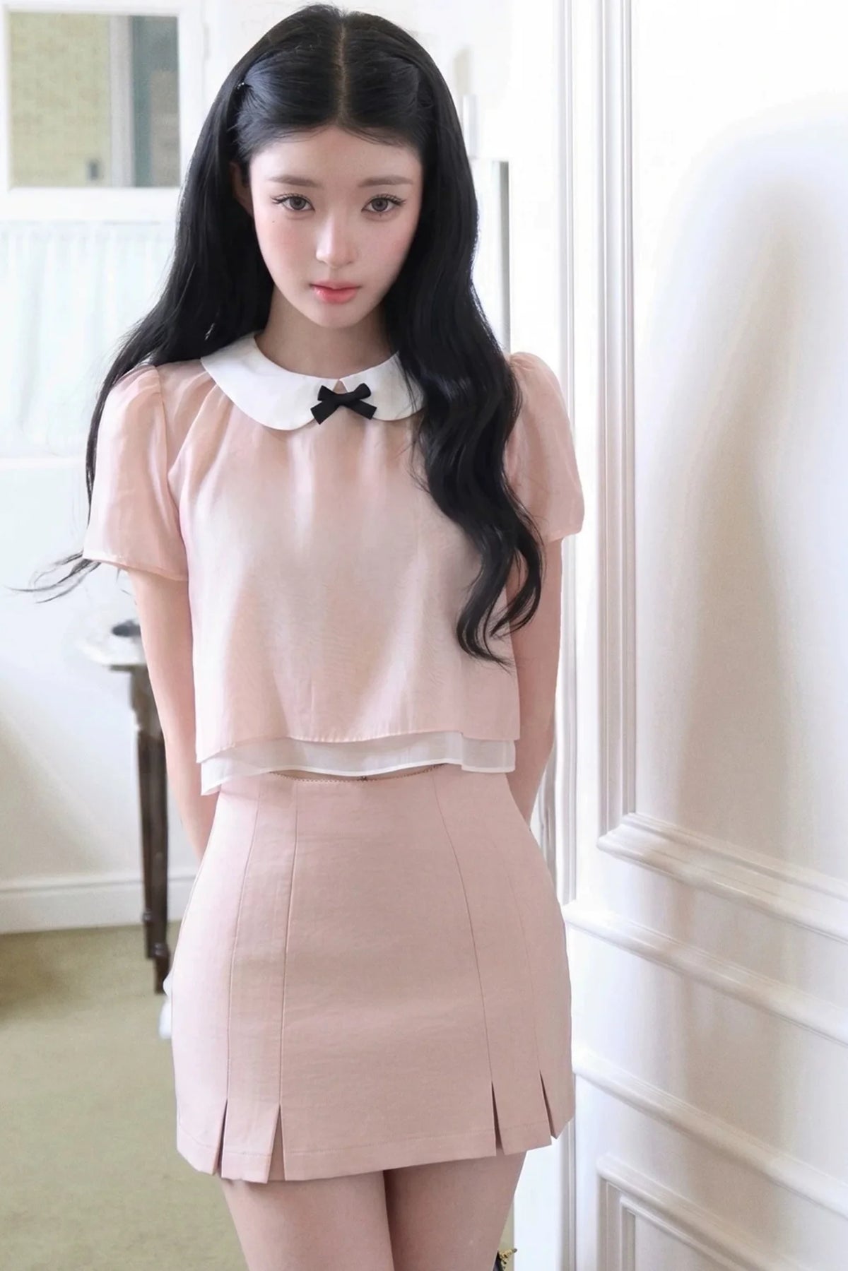 Sweet Girl Doll Collar Top Set-Up
