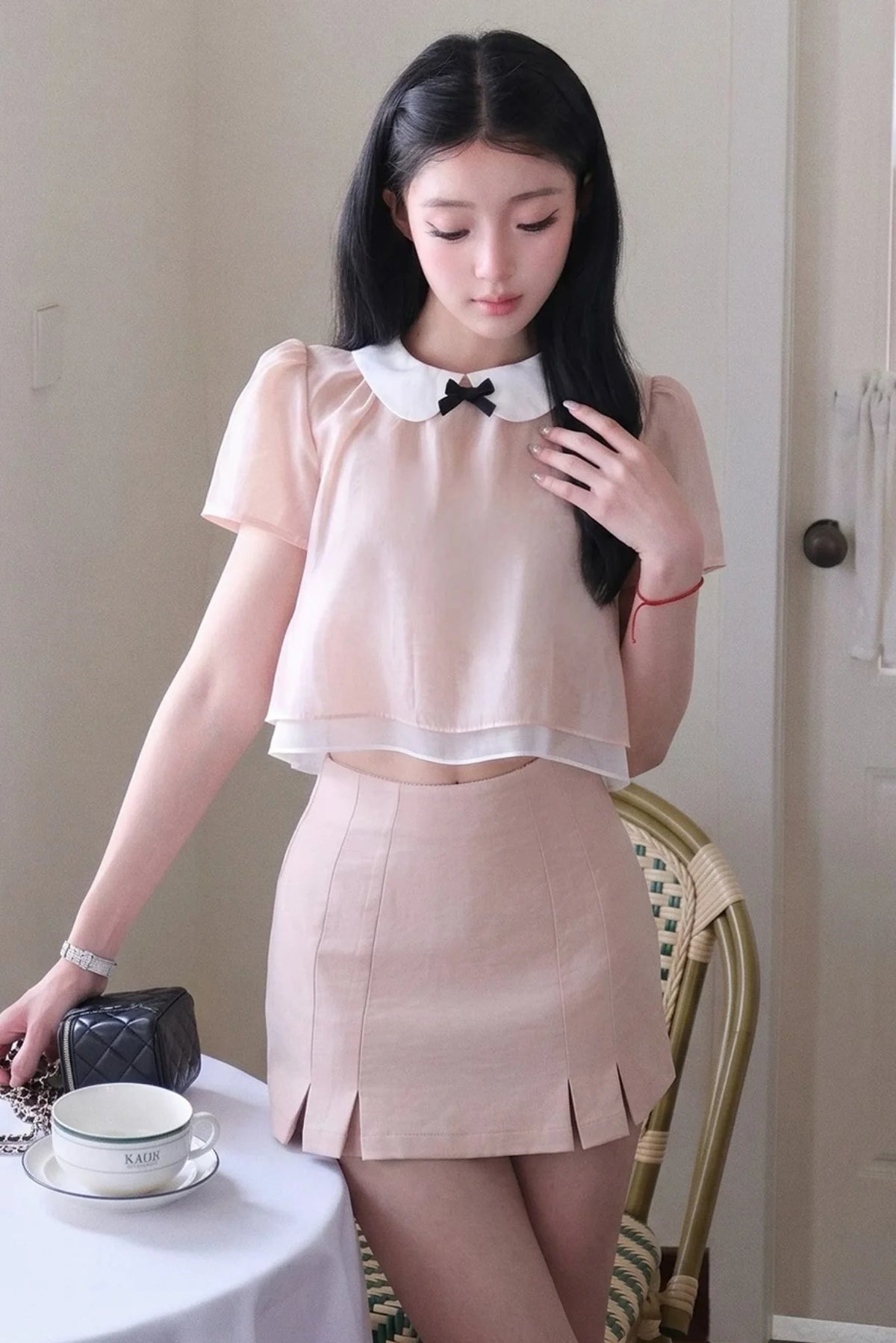 Sweet Girl Doll Collar Top Set-Up