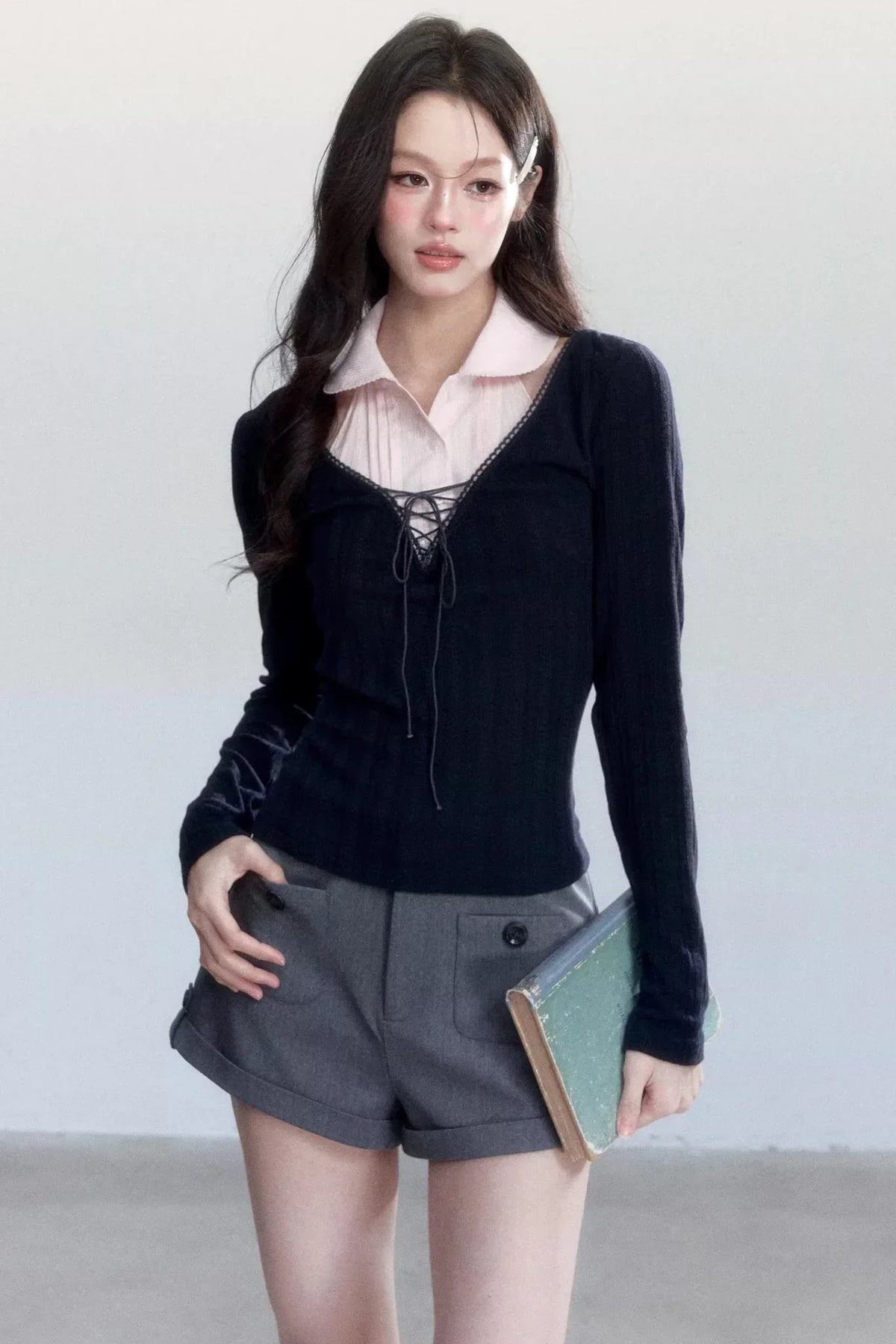 Sweet Knitted V-Neck Top