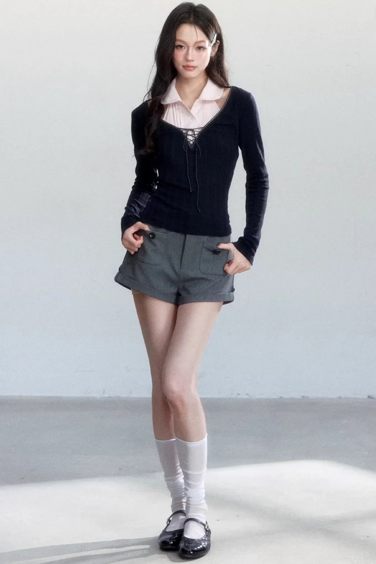 Sweet Knitted V-Neck Top