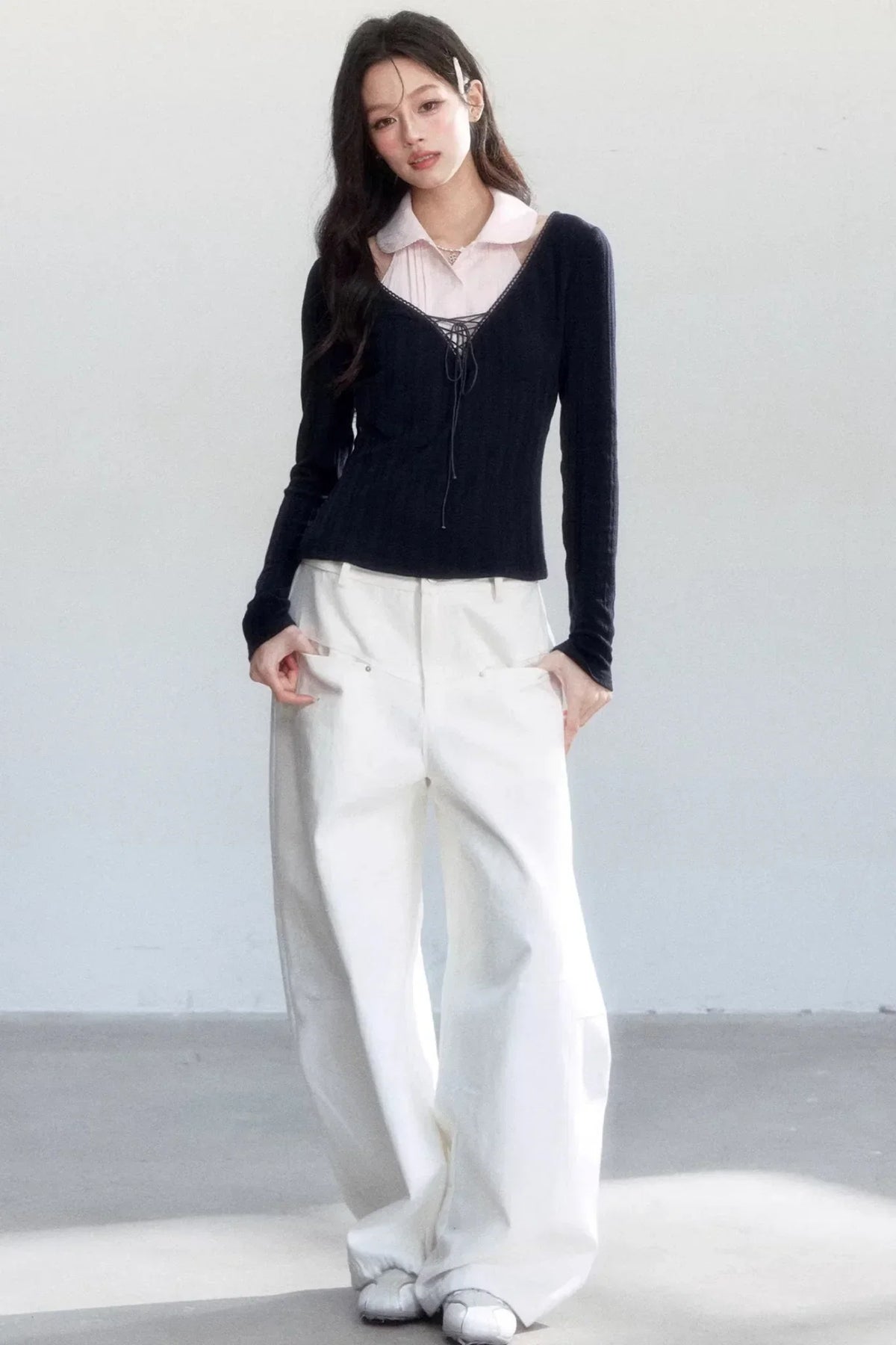 Sweet Knitted V-Neck Top