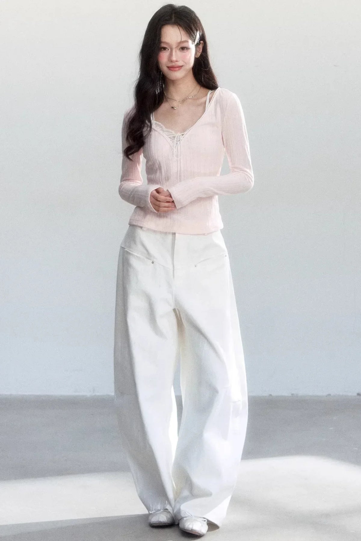 Sweet Knitted V-Neck Top