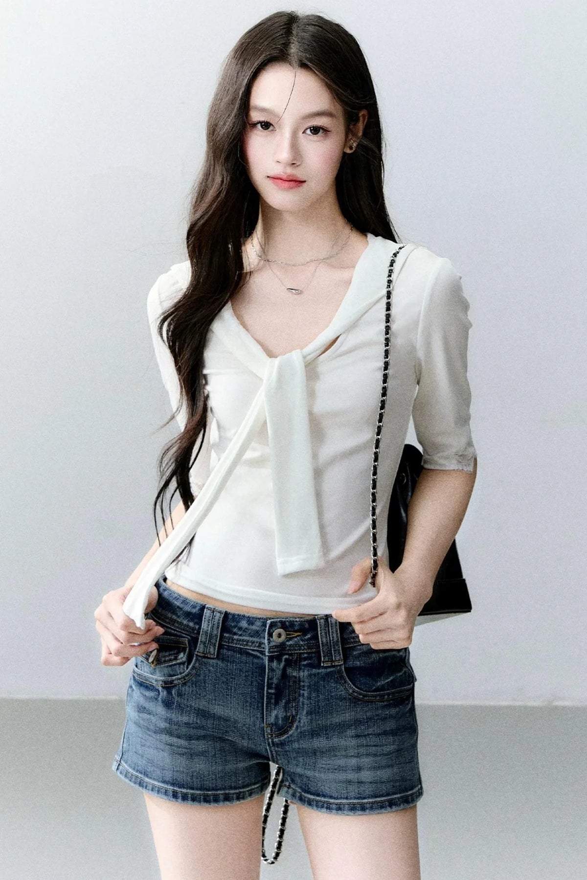 Sweet Lace-Up Top Set-Up